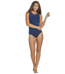 Dolfin Women's Aquashape Solid Power Mesh Chlorine Resistant One Piece Swimsuit