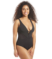 Jets Swimwear Australia Paralells Plunge One Piece Swimsuit (D/DD Cup)