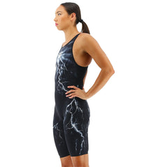 TYR Women's Venzo Phantom Oblivion Open Back Kneeskin Tech Suit Swimsuit