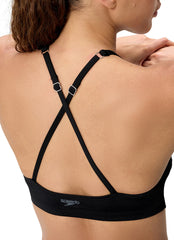 Speedo Women's Solid High Neck Bikini Top