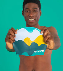 Sporti x She Is This Limited Edition Mountain Silicone Swim Cap