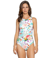 Jantzen Women's Sunrise Blush Farrah High Neck One Piece Swimsuit