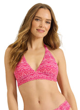 Tommy Bahama Women's Island Cays Point Reversible Halter Bikini Top