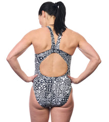 EQ Swimwear Women's Milan Black Harmony Extra Long Torso One Piece Swimsuit