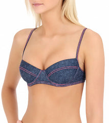 Huntington Beach By TYR Women's Hot Shot Denim Bra Bikini Top