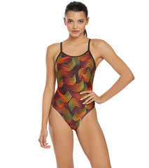 Sporti Polyester Cosmos Thin Strap One Piece Swimsuit