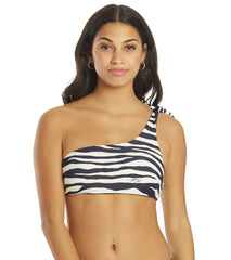 Michael Kors Women's Reversible Zebra One Shoulder Bikini Top