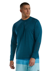TYR Men's Solid SunDefense Long Sleeve UPF 50+ Swim Shirt