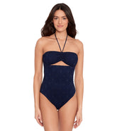 Lauren Ralph Lauren Crochet Cutout Bandeau One Piece Swimsuit