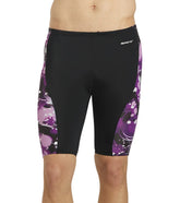 Sporti Paint Splatter Piped Splice Jammer Swimsuit
