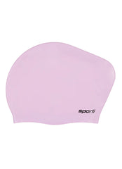Sporti Solid Long Hair Bun Silicone Swim Cap
