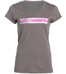 USMS Women's 'Swimming' V-Neck T-Shirt