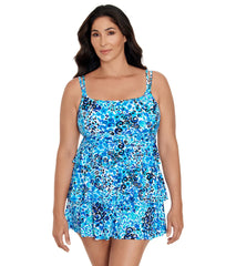 Longitude Women's Fanciful Triple Tier Swim Dress
