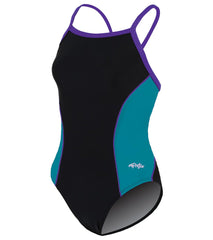 Dolfin Women's Team Color Block V-2 Back One Piece Swimsuit