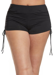 Beach House Plus Size Solid Blake Adjustable Side Tie Swim Short