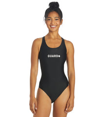 Sporti Guard Solid Wide Strap One Piece Swimsuit
