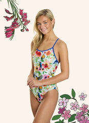 Sporti HydroLast Secret Garden Double Cross Back One Piece Swimsuit (26-40)