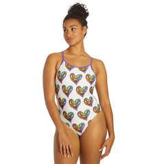 Sporti x Tyler Wallach Limited Edition Heart Face Tie Back One Piece Swimsuit