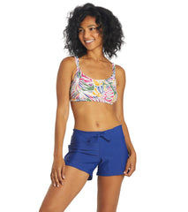 Sporti Active Tropical Palm Double Cross Workout Bikini Top