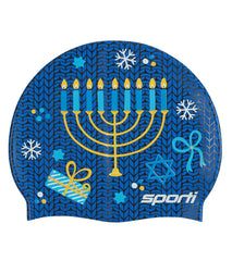 Sporti Hanukkah Silicone Swim Cap