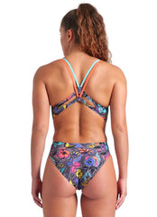Arena Women's Vivid Repeat Lace Plus Back One Piece Swimsuit