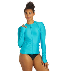 Sporti Women's Long Sleeve Zip Front UPF 50+ Rash Guard