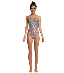 Speedo Women's Printed Back One Piece Swimsuit