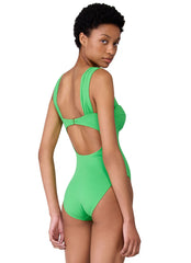 Kate Spade Women's Solid Shirred One Piece Swimsuit