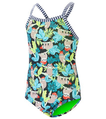 Dolfin Girls' Hang Tight Printed One Piece Swimsuit (Little Kid)