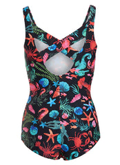 Sporti Tide Pool Moderate Printed Sweetheart One Piece Swimsuit