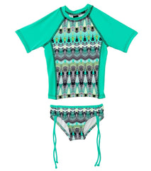 Hurley Girls' Phoenix Surf Rashguard Set (4T-6x)
