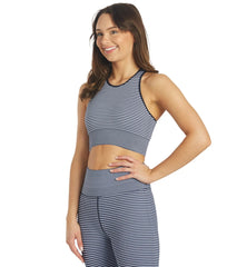 Spiritual Gangster High Neck Jacquard Stripe Bra