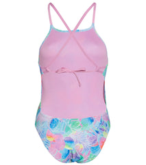 Speedo Women's Printed Tie Back One Piece Swimsuit