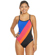 Arena Women's Diagonal Stripe Challenge Back One Piece Swimsuit