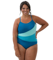 Dolfin Aquashape Women's Color Block Moderate Lap Suit One Piece Swimsuit