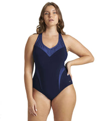 Arena Women's Plus Size Isabel Light Cross Back One Piece Swimsuit