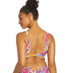 Sporti Active Floral Patchwork Scoop Back Bikini Top