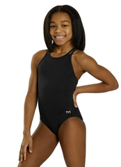 TYR Girls' Solid Durafast Elite Oliviafit One Piece Swimsuit (Toddler, Little Kid, Big Kid)