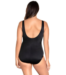 Longitude Color Brite Fan Long Torso Tank One Piece Swimsuit
