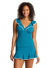 Tommy Bahama Island Cays Cabana Ruffle Tankini Top