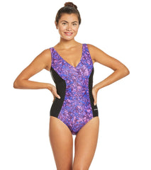 Waterpro Women's Diamond V-Neck One Piece Swimsuit