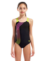 Arena Girls' Sound Track Pro Racer Back One Piece Swimsuit (Little Kid, Big Kid)