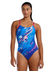 TYR Women's Abstractai Durafast Elite Cutoutfit One Piece Swimsuit