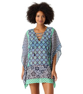 Tommy Bahama Island Cays Hibiscus Chiffon Lace Up Cover Up Tunic
