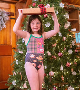 Sporti Granny Sweater Holiday Tartan Thin Strap One Piece Swimsuit Youth (22-28)
