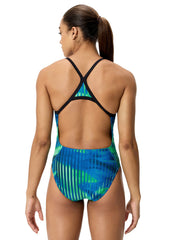 Speedo Women's Linear Lava Turnback One Piece Swimsuit