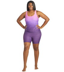 Sporti Plus Size Unitard Printed Ombre One Piece Swimsuit