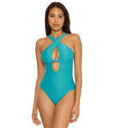 Becca Swim Women's Vibes Tessa Cross Over One Piece Swimsuit