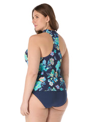 Beach House Women's Plus Size Diamond Meadows Pique Nina Tankini Top