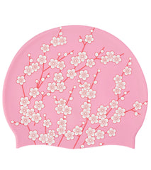 Sporti Cherry Blossom Silicone Swim Cap